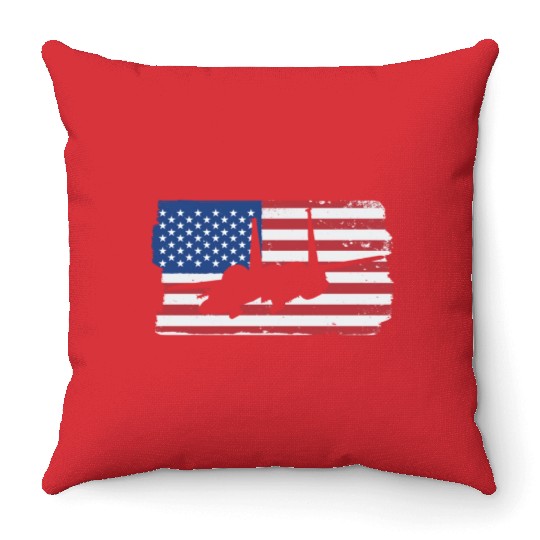 F-15 Eagle Fighter Jet American Flag F15 Eagle Throw Pillows
