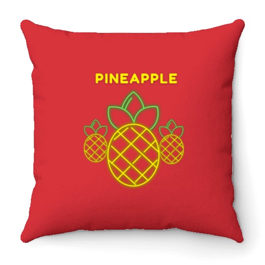 Funny Fruits Pineapple Throw Pillows
