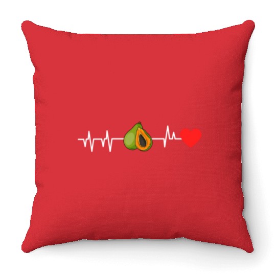 Papaya Heartbeat Throw Pillows