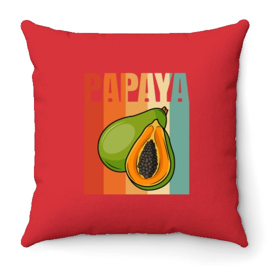 Retro Papaya Throw Pillows