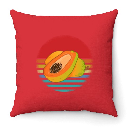 Retro Papaya Throw Pillows