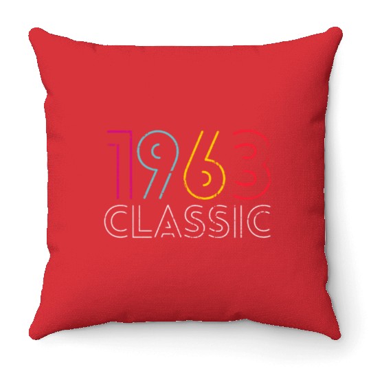 60 Years Vintage 1963 Retro 60th Birthday Throw Pillows