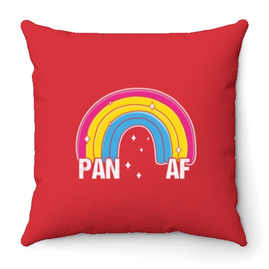 Pan AF Pansexual Pride Flag Rainbow Throw Pillows