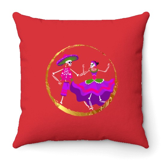Dia De Los Muertos Throw Pillows, Ballet Folklorico Sugar