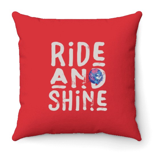 Ride And Shine American Football Men Women Vintage Throw Pillows