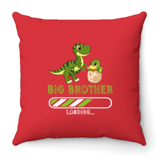 Big brother dinosaur Throw Pillows