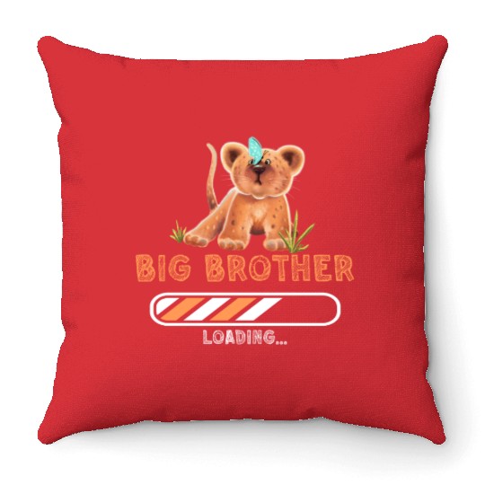 Big brother lion Throw Pillows