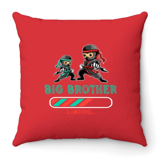 Big brother ninja Throw Pillows
