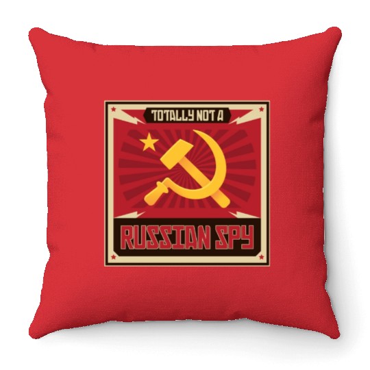Funny Russian Spy USSR Soviet Union Russia Hammer Throw Pillows