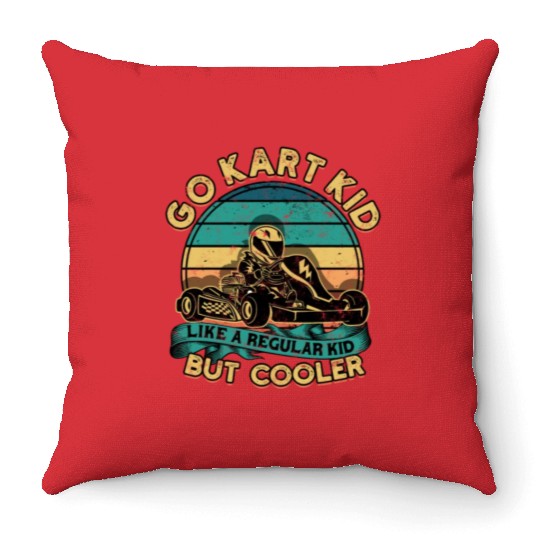 Go Kart Racer Pit Crew Car Racing Karting Throw Pillows