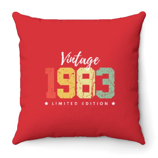 40 Years Vintage 1983 Retro 40th Birthday Throw Pillows