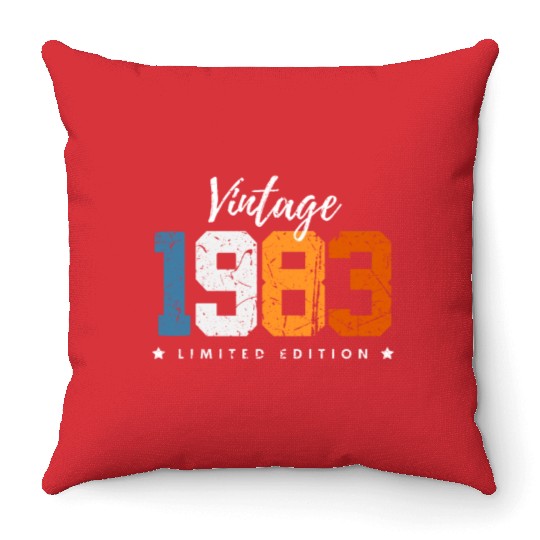40 Years Vintage 1983 Retro 40th Birthday Throw Pillows