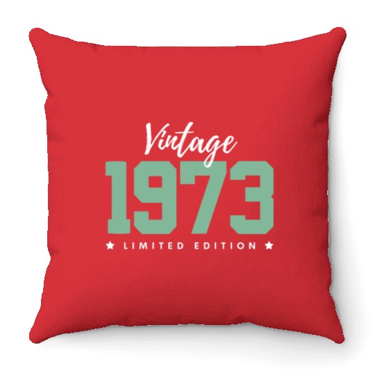 50 Years Vintage 1973 Retro 50th Birthday Throw Pillows