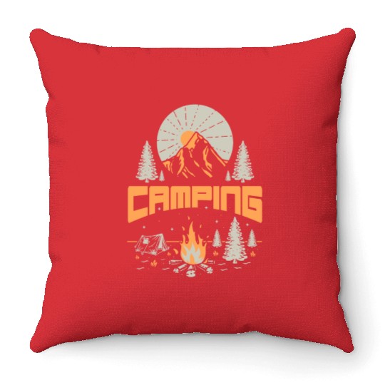 Camping Adventures Lifestyle Throw Pillows
