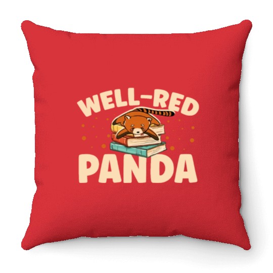 Well-Red Panda Zookeeper Zoogoer Wildlife Bookworm Throw Pillows
