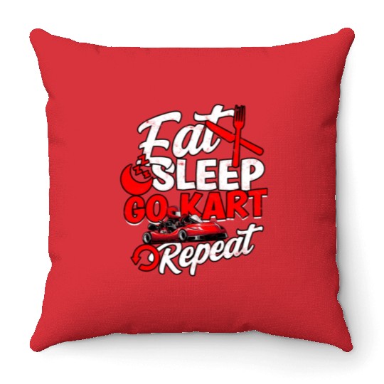 Go Kart Racer Pit Crew Car Racing Karting Throw Pillows