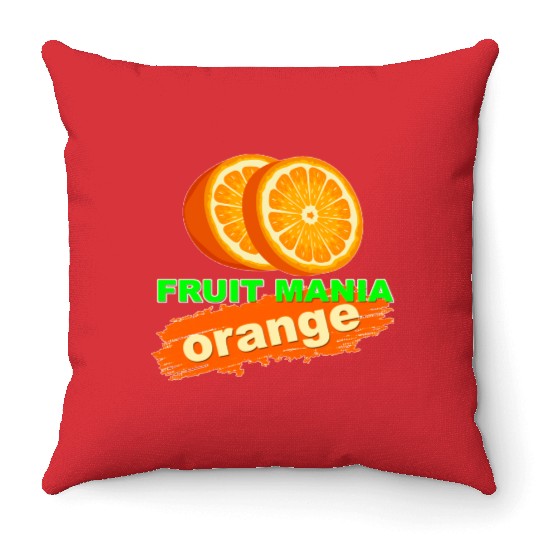 FRUIT MANIA ORANGE Throw Pillows