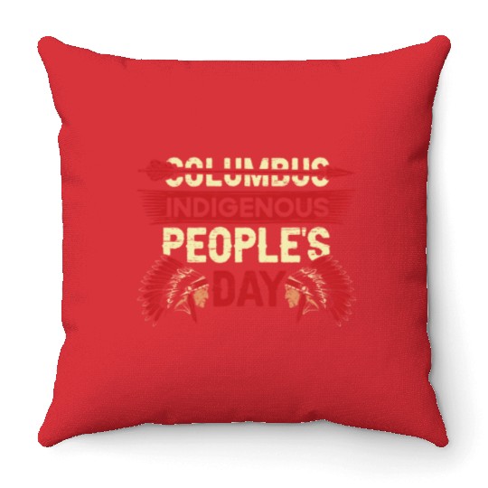 Indigenous People's Native Indian American Anti Throw Pillows