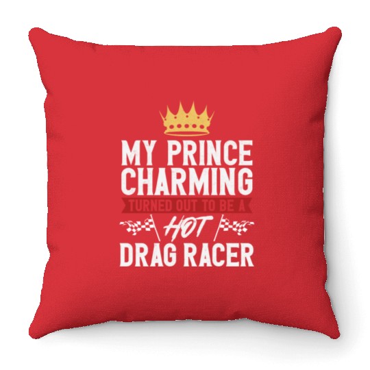 Drag Racing Race Car Girlfriend Throw Pillows