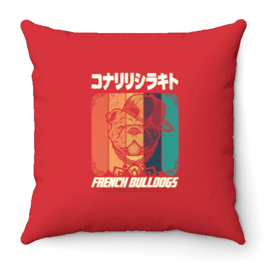 dogs are my favorite people french bulldogs funny Throw Pillows