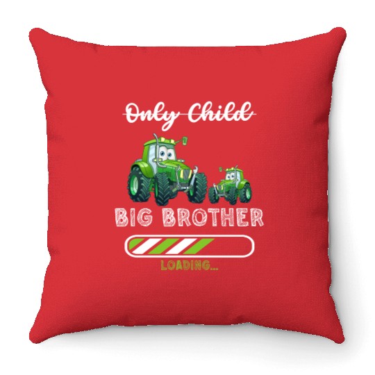 Big brother farmer tractor Throw Pillows