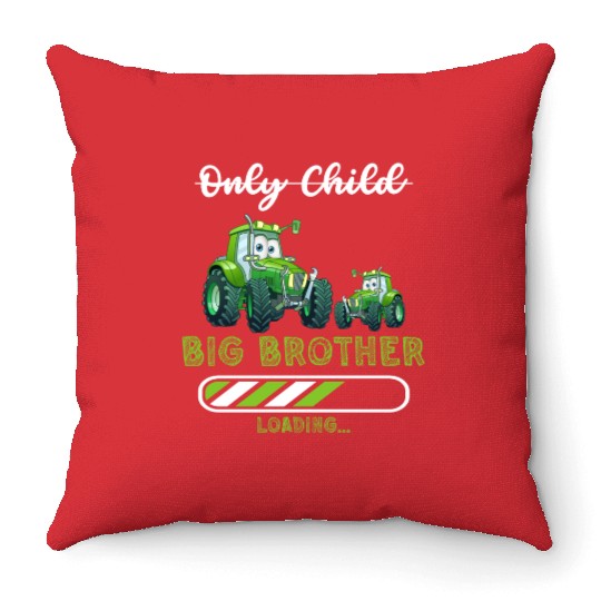 Big brother farmer tractor Throw Pillows