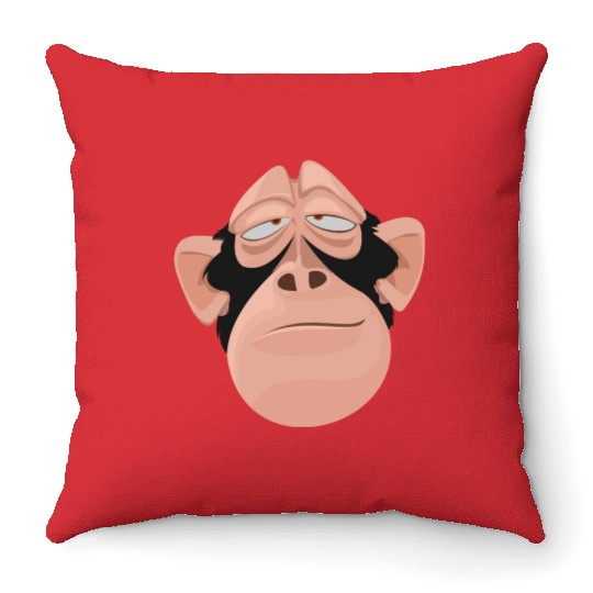 Monkey face Throw Pillows