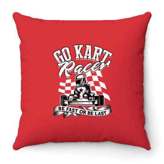 Go Kart Racer Pit Crew Car Racing Karting Throw Pillows