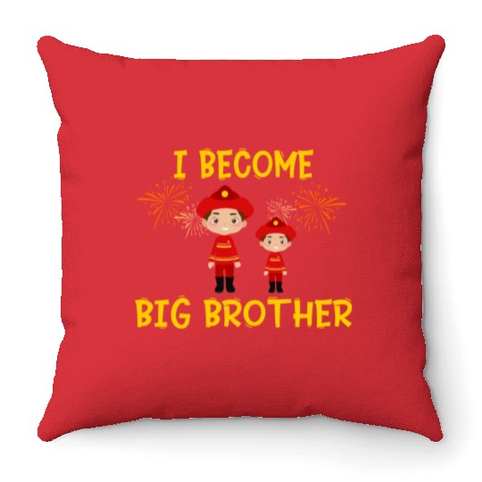 Big brother fire truck fireman 2023 Throw Pillows