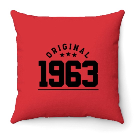 60 Years Vintage 1963 Retro 60th Birthday Throw Pillows