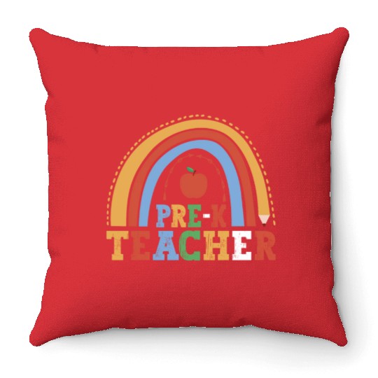 Pre-K Teacher 100th Day Of School Education Throw Pillows