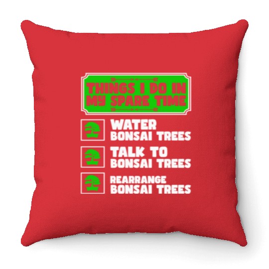 Bonsai Tree Owner Gift Bonsai Tree Gardening Throw Pillows