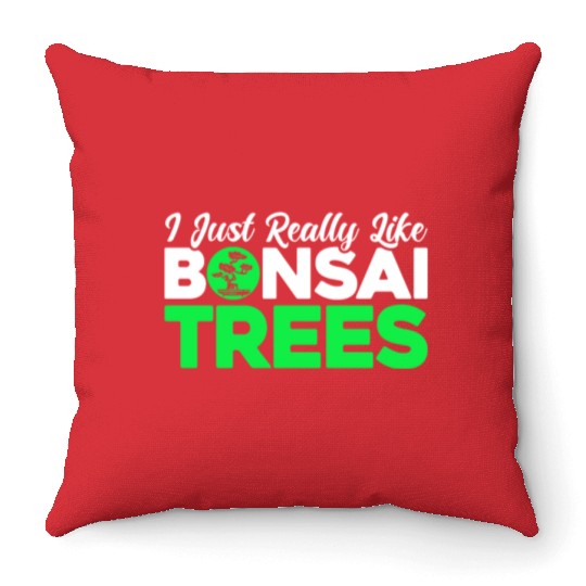 Bonsai Tree Owner Gift Bonsai Tree Gardening Throw Pillows
