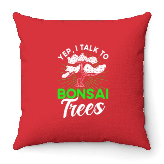 Bonsai Tree Owner Gift Bonsai Tree Gardening Throw Pillows