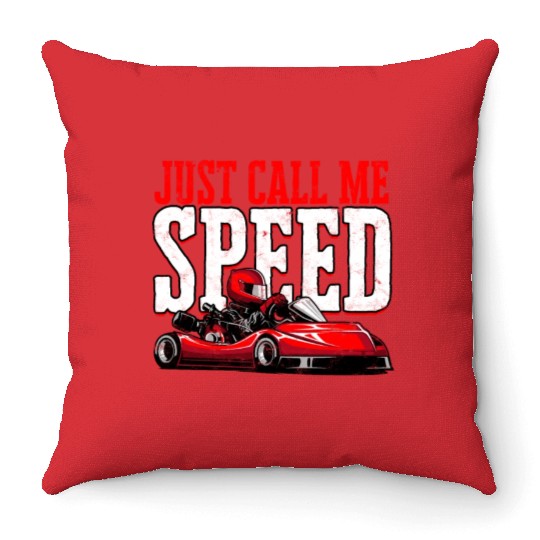 Go Kart Racer Pit Crew Car Racing Karting Throw Pillows
