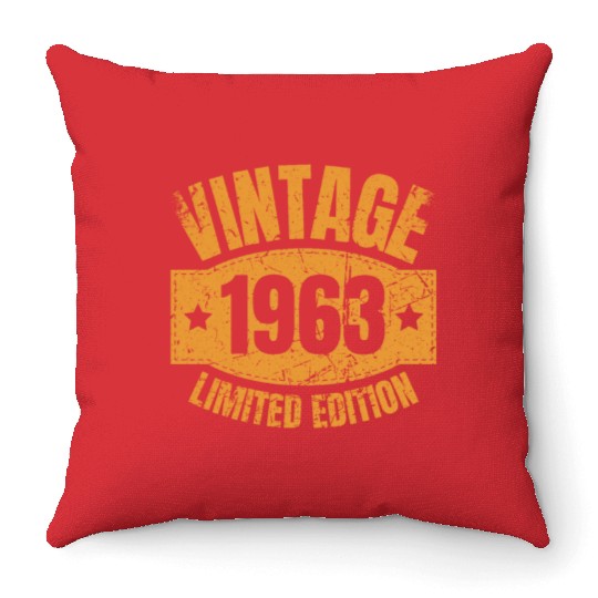 60 Years Vintage 1963 Retro 60th Birthday Throw Pillows