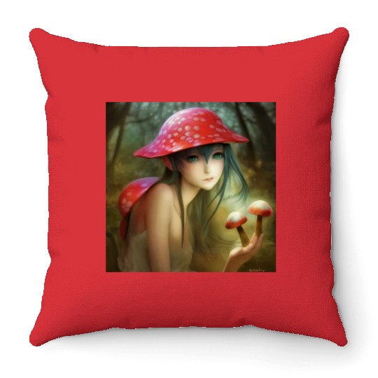 Fungi Fairy Throw Pillows