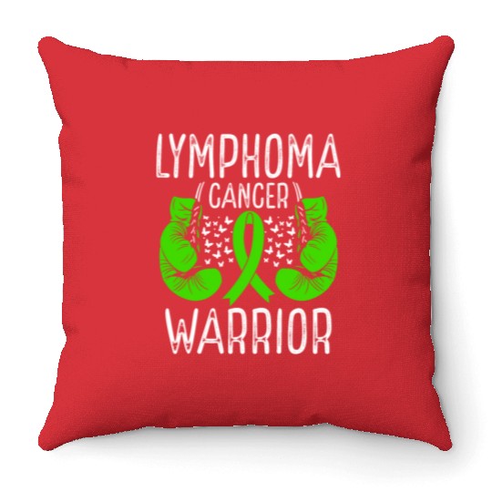 Lymphoma Cancer Warrior Awareness Ribbon Gloves Throw Pillows