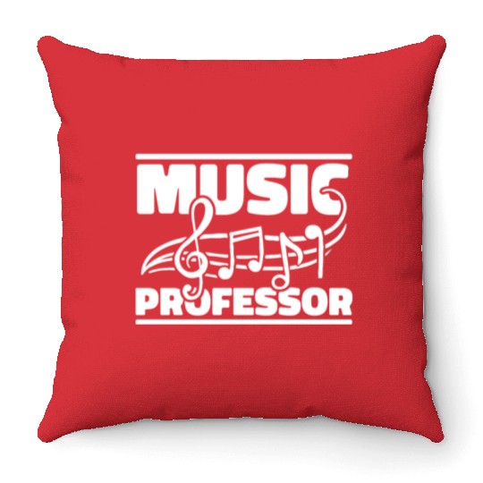 Music Teacher music nout Throw Pillows