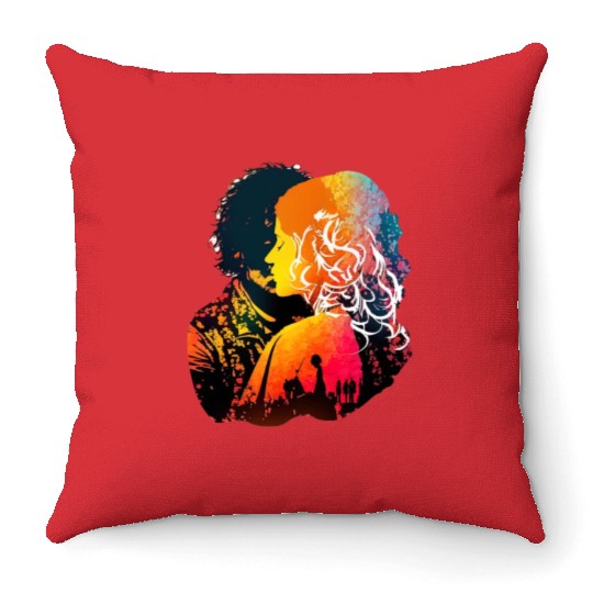 Sweet Couple's Fond Embrace, Valentine's Throw Pillows
