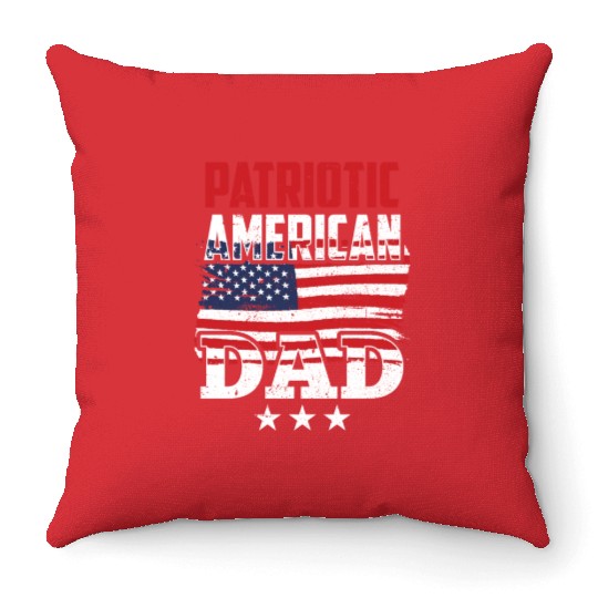 Patriotic American Dad Patriot US USA Throw Pillows