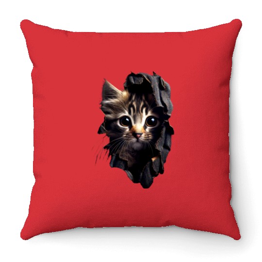 Cat Art Design Cute Cat Mom Meow Paws I Love Cats Throw Pillows