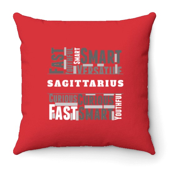 Sagittarius Zodiac Star Sign Word Cloud Square Mon Throw Pillows