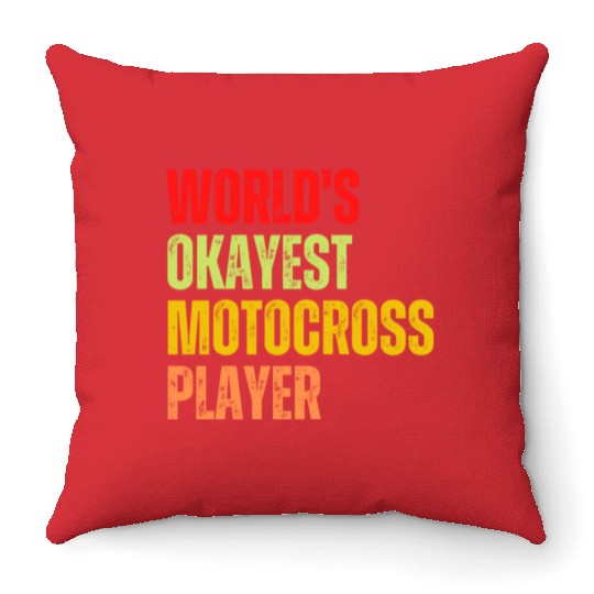 World's Okayest Pickleball Player Funny Sport Throw Pillows