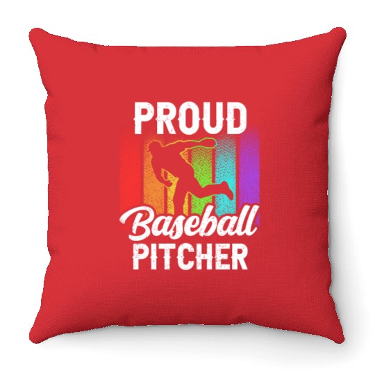 Proud Baseball Pitcher Sayings Player Hobby Throw Pillows