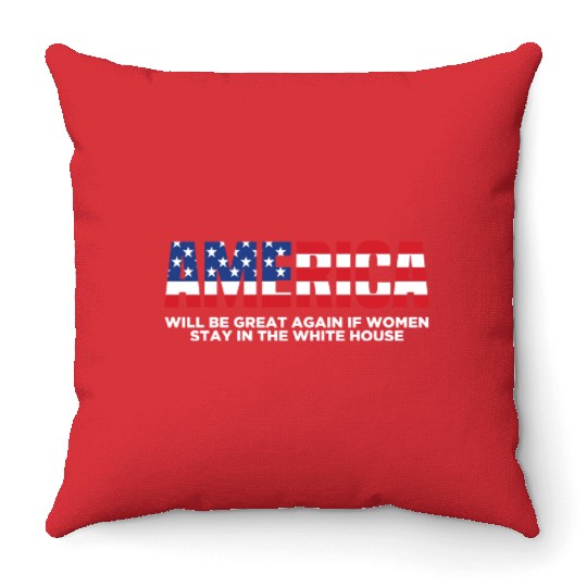 America Will Be Great Again Black Throw Pillows