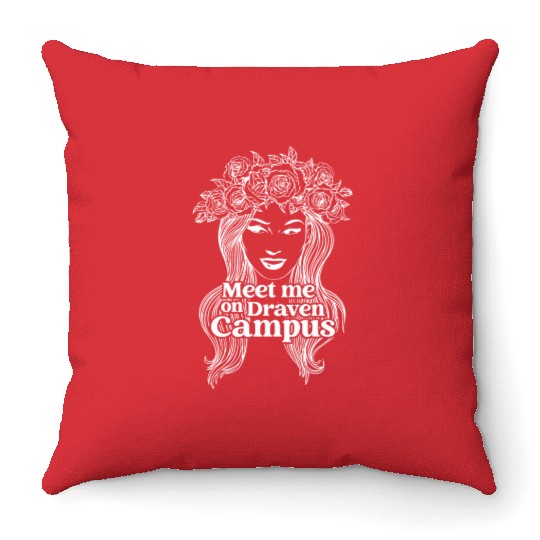 Meet Me On Draven Campus Apparel Throw Pillows