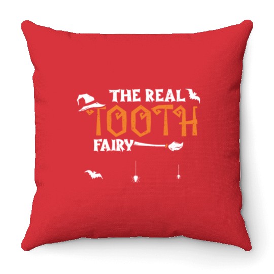 The Real Tooth Fairy - Halloween Throw Pillows