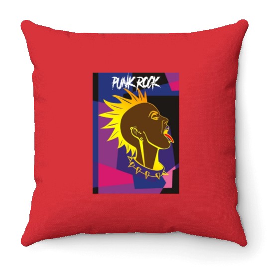 PUNK ROCKER Throw Pillows