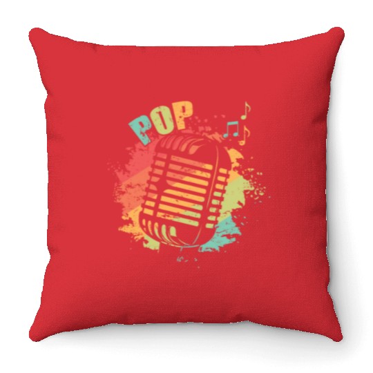 Microphone Pop Music R'n'B Singer Stars Throw Pillows